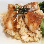 E’s cafe - ランチ：車麩の味噌カツごはん　お味噌汁とデリ付