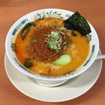 Hidakaya - 坦々麺590円、中央の挽肉がうまから丼の具と共通か、どろどろし過ぎて坦々麺とはちと違う、海苔は要らない、辛味はほどほど。