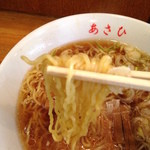 あさひ - 中華そばの中細ちぢれ麺