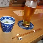 旬采遊膳 あつみ - キーンと冷えたビール