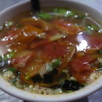 喬品賣炒飯 - 蕃茄蔬菜湯（130円)2015年11月