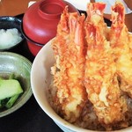 お食事処 はくさい - エビが5本。1160円