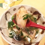 みこころや - 季節の炊き合わせ：メダイ、海老芋、春菊のあんかけ