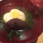 帆立の真丈、椎茸、つるな