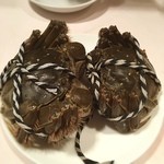 シェフス - 料理前の上海蟹 左が雄、右が雌
