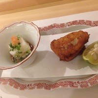 割烹 一楓 - 11月のコース料理 フグのから揚げと、白身魚（名前失念）の煮こごり