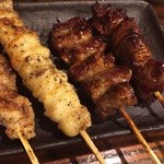 Binchouougiya - 私の焼き鳥四天王、レバー、ハツ、ぼんじり、せせり