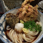 たけうちうどん店 - 下足と舞茸天ぶっかけ