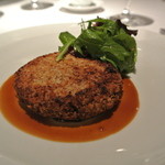 ラ・トルテュ - 仔羊内臓のクロケット 
      オーツ麦風味、ベビーリーフのサラダ