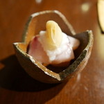 佳肴みを木 - カジキマグロと柿に糀を乗せてなれずし風に