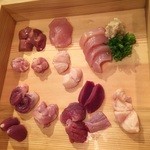 熊の焼鳥106 - 鶏刺し12種盛り