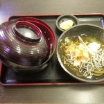  小川家 - ジャンボロースかつ丼+おろしそばセット