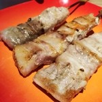 渋谷橋キッチン - 豚串３種盛り合せ（バラ串･ロース串･もも串）