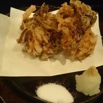 二条有恒 - 貝柱と木ノ子(かき揚げ)