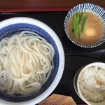 釜からどん - ネギと温玉の付けうどん