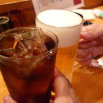 鉄板神社 - ☆まずはコーラと生ビールで乾杯です(*^^)v☆