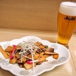 ラーメン信月 - おつまみメンマ ＆ ビール