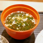 虎白 - 「止椀」アオサの味噌汁 2015年9月