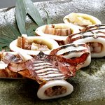 魚まさ - 函館名物いかぽっぽ。当店はオリジナルの辛味噌バージョンのいかぽっぽを提供しております。