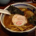 たけちゃんにぼしらーめん - 当店お初；「たけにぼ蕎麦らーめん」（950円）