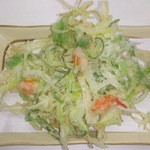 酒房 半田屋 - 長ネギと車エビのかき揚げ
