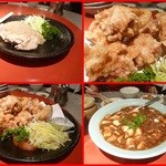 悠苑 - 蒸し鶏、鶏唐揚げ、マーボー豆腐