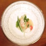 和風フレンチ ichiRyu - ichiRyuランチ 3240円 の海の幸と季節のお野菜のサラダ仕立て