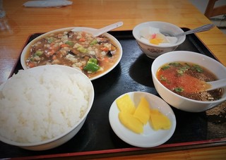 Baijuni - 海鮮と茄子の醤油炒め定食、ごはんのおかわり可