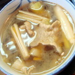 うどん まるしん - 肉南蛮つけうどん　つけ汁アップ