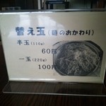 中華そば処 琴平荘 - 卓上の替え玉