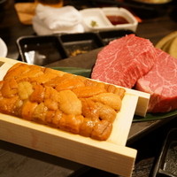 SATOブリアン 本店 - 2015.11 バフンウニ（北海道昆布森）、シャトーブリアン（鹿児島牛）