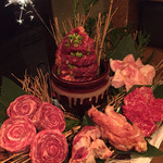 焼肉 孫三郎 新市街店 - おまかせ盛り？2人でこれだけ食べても十分！