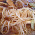 Marukan Sobaya - エッジ効いた四角麺に感じます。
                        見た目は丸麺なんだけどなんでかな？