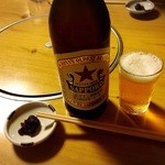 そば処 大鶴 - 昼ビール♪と焼き味噌