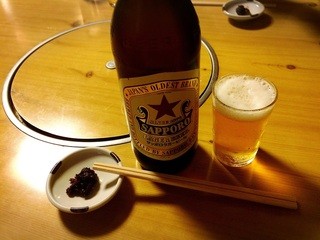 そば処 大鶴 - 昼ビール♪と焼き味噌