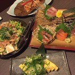 彩る創作・個室居酒屋 桶狭間 栄店 - 西京焼き、豆腐サラダ、刺身盛り合わせ、出汁巻き玉子