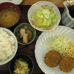 喜楽亭 - 喜楽亭　メンチカツ定食