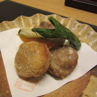 新宿割烹 中嶋 - 20151111　揚げ物　れんこんをすり潰した物