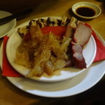 蜃気楼 - 冷菜盛合せ（叉焼、クラゲ、トマト、豚耳の煮こごり）