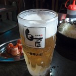 三鷹ホルモン おいで屋 - 生ビール(398円)
