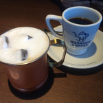 星乃珈琲店 - アイスカフェオレとホットコーヒー