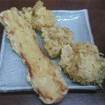宇野製麺所 - ちく天＆かしわ天(串)