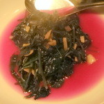 天天厨房 - 金時草の台湾黒胡麻油炒め1,100円+税