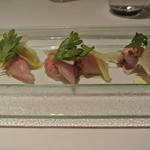 リストランテ カノフィーロ - カワハギのクルード　その肝とコールラビ