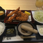とんかつ料理と京野菜 鶴群 - 黒豚ヒレと海老フライ