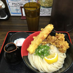 極楽うどん Ah-麺 - 竹鶏玉ぶっかけ 中盛り（500g）無料。TKUと同じサービスd(^_^o)
