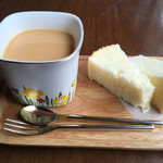 カメイノ食堂 - デザートセット 250円 ミルクプリンと塩シフォンケーキ