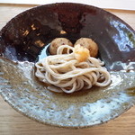 八雲茶寮 - お椀…佐賀のなんとか蕎麦（失念ｗ）と衣かつぎを揚げたもの