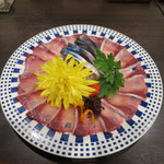 零 - 鰤の薄切りと、〆鯖の盛り込み