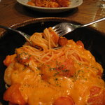 レストランイビサ - フレッシュトマト海老のチーズスパゲッティ　